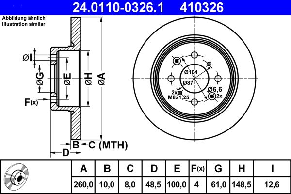 ATE 24.0110-0326.1 Brake Disc