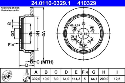 Brake Disc ATE 24.0110-0329.1