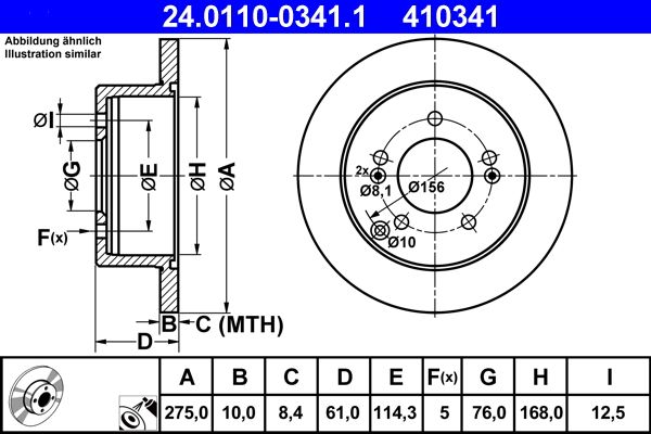 ATE 24.0110-0341.1 Brake Disc