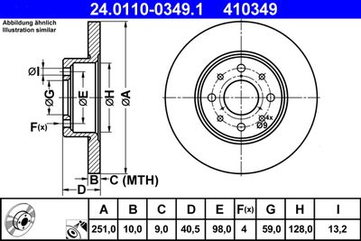 Brake Disc ATE 24.0110-0349.1