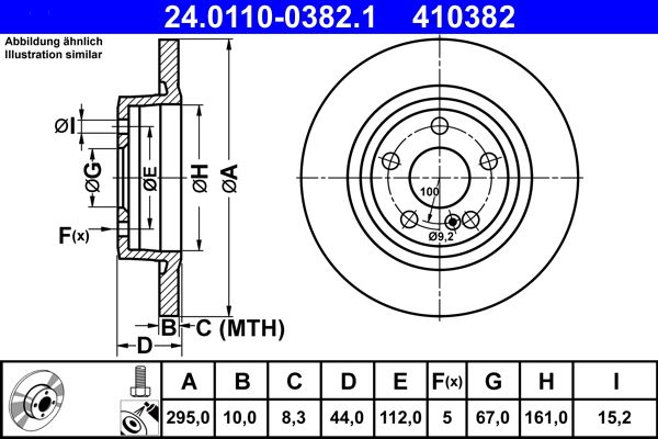 ATE 24.0110-0382.1 Brake Disc