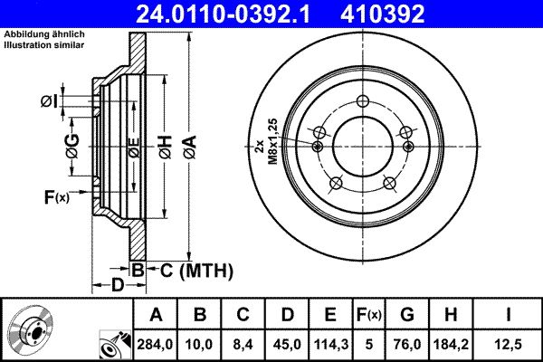 ATE 24.0110-0392.1 Brake Disc