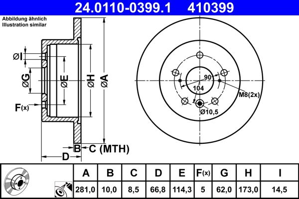 ATE 24.0110-0399.1 Brake Disc