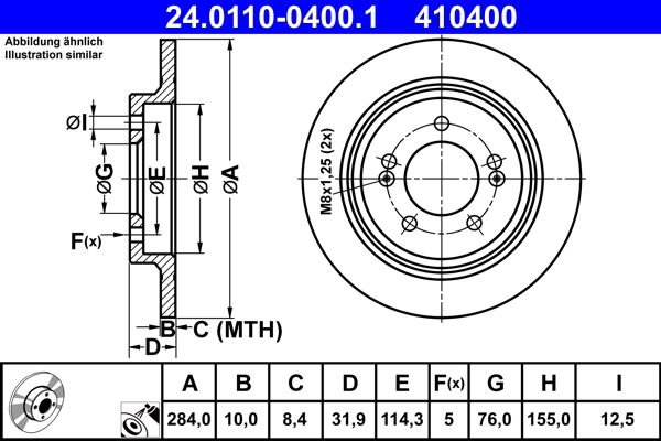 ATE 24.0110-0400.1 Brake Disc