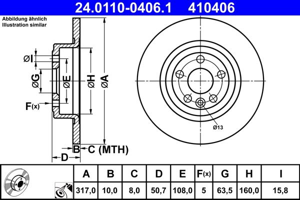 ATE 24.0110-0406.1 Brake Disc