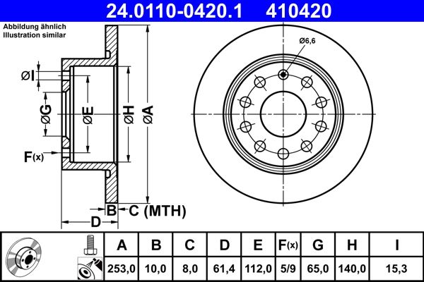 ATE 24.0110-0420.1 Brake Disc