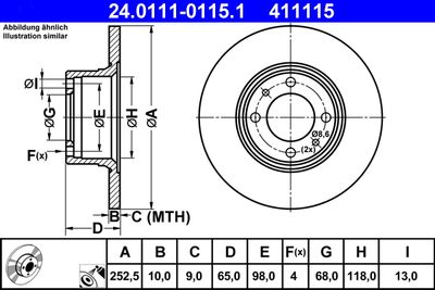 Brake Disc ATE 24.0111-0115.1