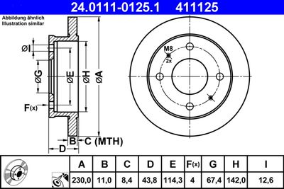 Brake Disc ATE 24.0111-0125.1
