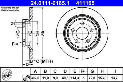 Brake Disc ATE 24.0111-0165.1