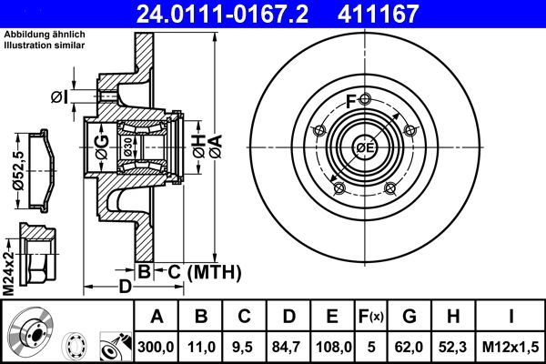 ATE 24.0111-0167.2 Brake Disc