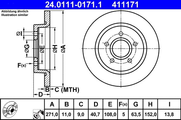 ATE 24.0111-0171.1 Brake Disc