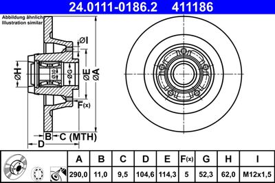 Brake Disc ATE 24.0111-0186.2