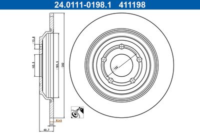 Brake Disc ATE 24.0111-0198.1