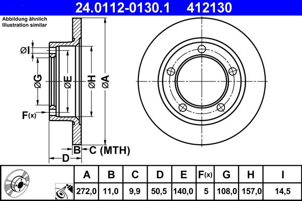 ATE 24.0112-0130.1 Brake Disc