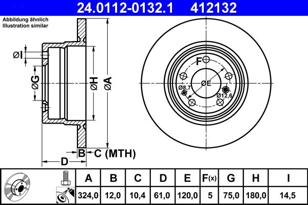 ATE 24.0112-0132.1 Brake Disc