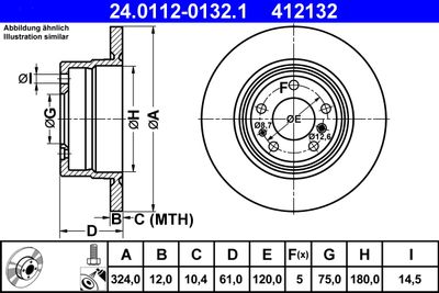Brake Disc ATE 24.0112-0132.1