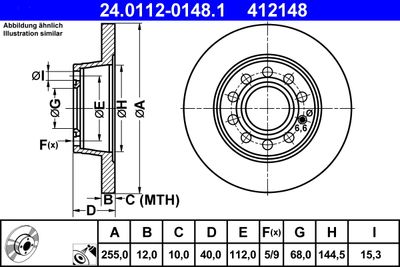 Brake Disc ATE 24.0112-0148.1