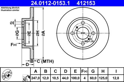 Brake Disc ATE 24.0112-0153.1