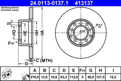 Brake Disc ATE 24.0113-0137.1
