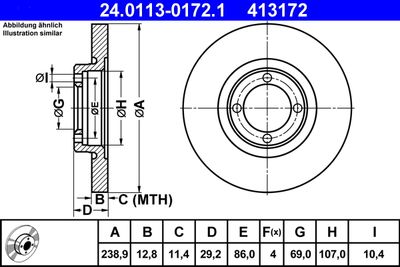 Brake Disc ATE 24.0113-0172.1