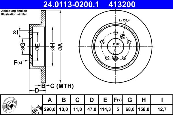ATE 24.0113-0200.1 Brake Disc