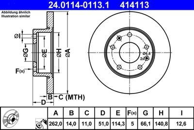 Brake Disc ATE 24.0114-0113.1
