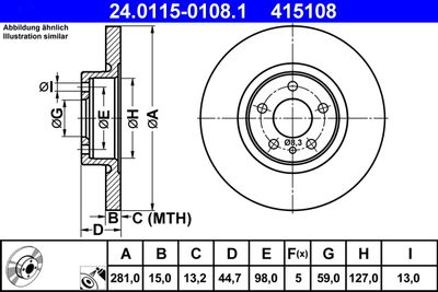 Brake Disc ATE 24.0115-0108.1