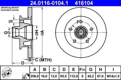 Brake Disc ATE 24.0116-0104.1