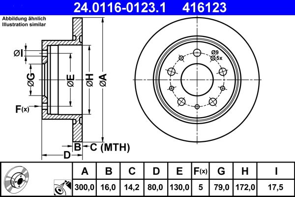 ATE 24.0116-0123.1 Brake Disc