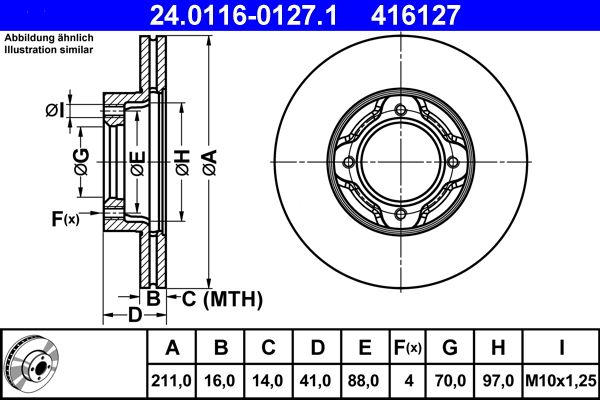 ATE 24.0116-0127.1 Brake Disc
