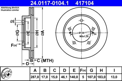 Brake Disc ATE 24.0117-0104.1