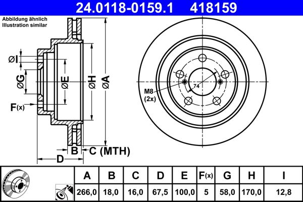 ATE 24.0118-0159.1 Brake Disc
