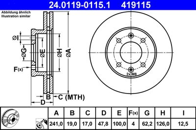Brake Disc ATE 24.0119-0115.1