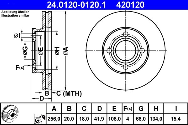ATE 24.0120-0120.1 Brake Disc