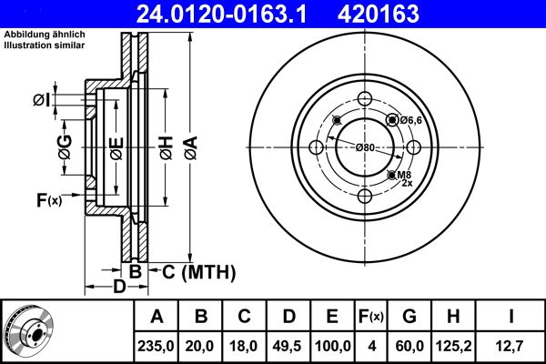 ATE 24.0120-0163.1 Brake Disc
