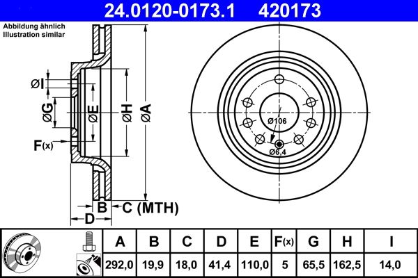 ATE 24.0120-0173.1 Brake Disc