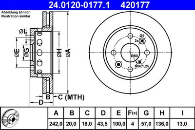 Brake Disc ATE 24.0120-0177.1