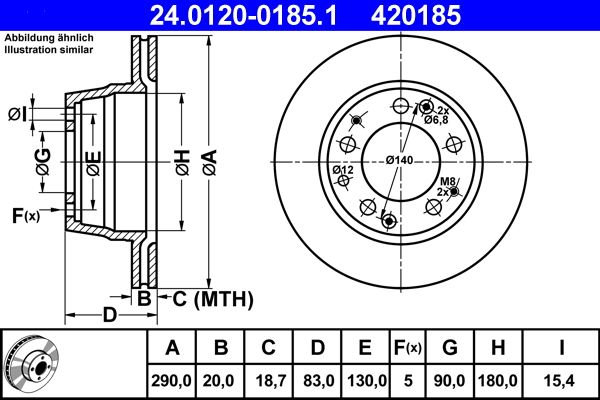 ATE 24.0120-0185.1 Brake Disc
