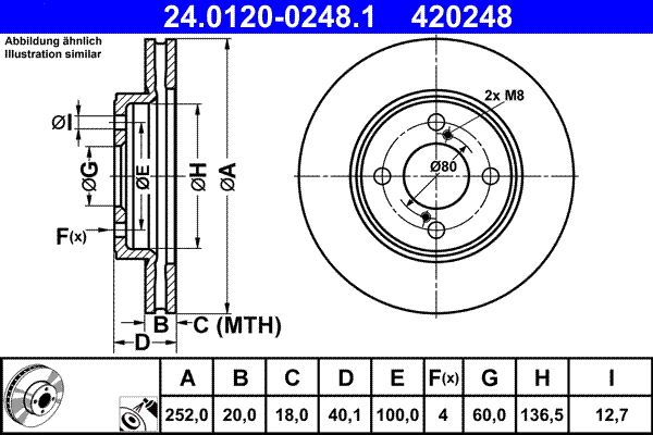 ATE 24.0120-0248.1 Brake Disc