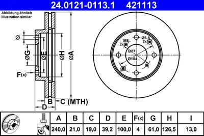 Brake Disc ATE 24.0121-0113.1