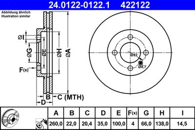 Brake Disc ATE 24.0122-0122.1