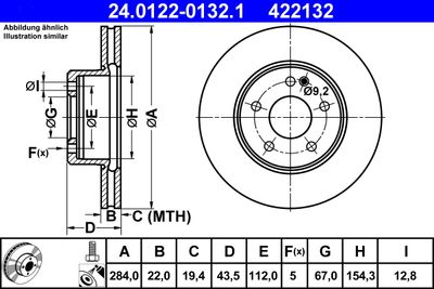 Brake Disc ATE 24.0122-0132.1
