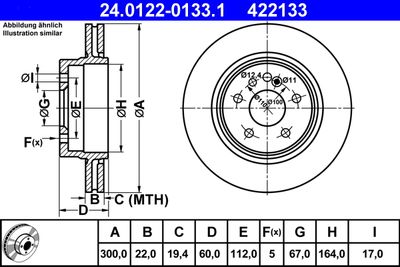 Brake Disc ATE 24.0122-0133.1