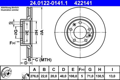 Brake Disc ATE 24.0122-0141.1