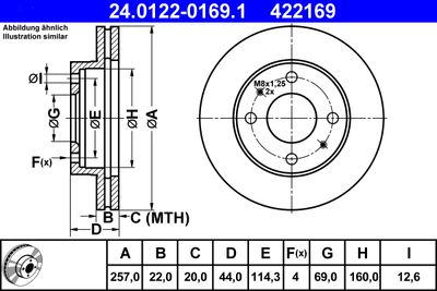Brake Disc ATE 24.0122-0169.1