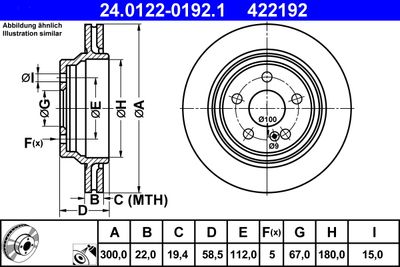 Brake Disc ATE 24.0122-0192.1