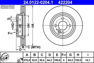 Brake Disc ATE 24.0122-0204.1
