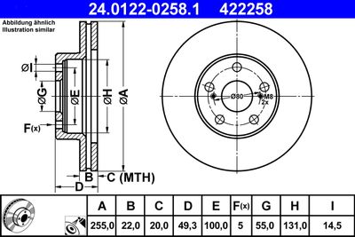 Brake Disc ATE 24.0122-0258.1