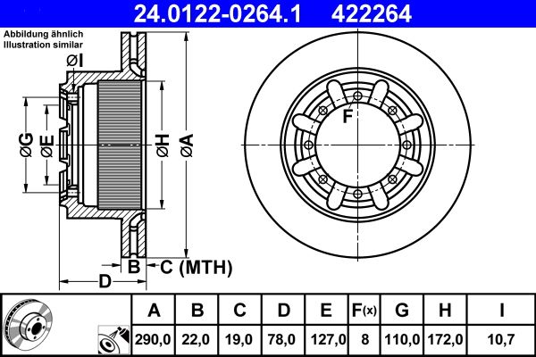 ATE 24.0122-0264.1 Brake Disc