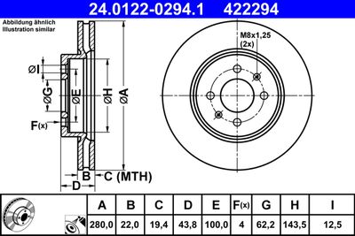 Brake Disc ATE 24.0122-0294.1